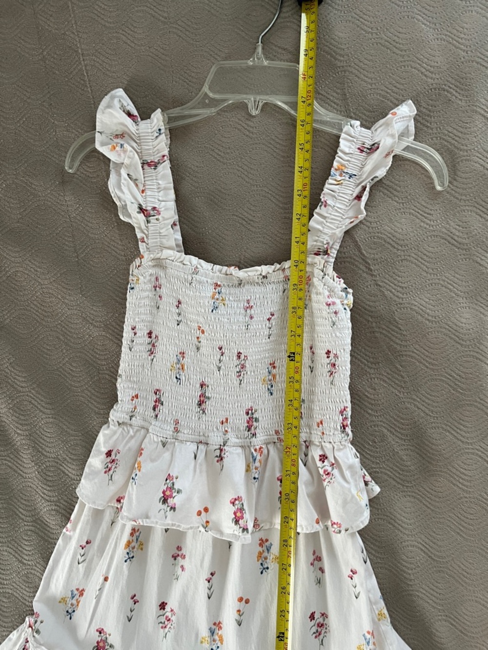 Anthropologie Rachel Purcell White Floral Ruffle Midi Dress size small - Picture 8 of 10